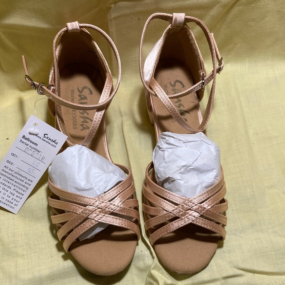 Sasha Girls Flesh Colour Ballroom Shoes